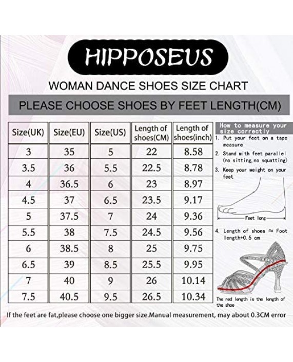 HIPPOSEUS Women's Latin Dance Shoes Closed Toe Ballroom Salsa Dance Shoes for Wedding Party Model WX