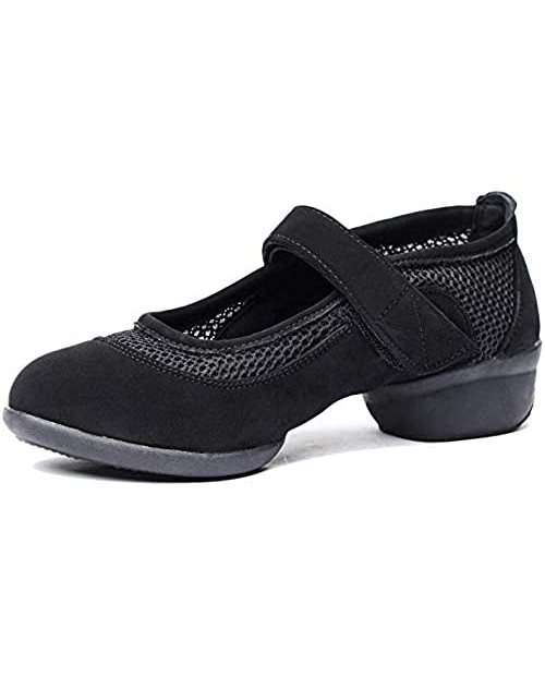 Joocare Women's Breathable Mesh Jazz Dance Shoes Lady Latin Tango Ballroom Sports Dance Sneakers