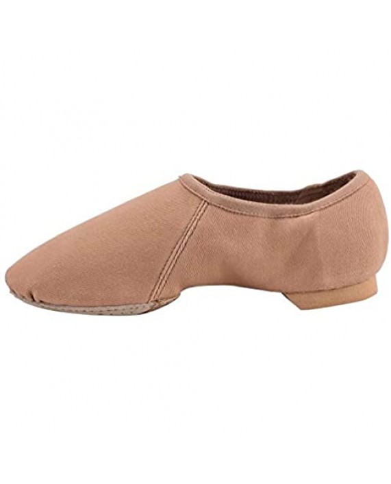 Linodes Stretch Canvas Upper Jazz Shoe Slip-on for Women and Men's Dance Shoes
