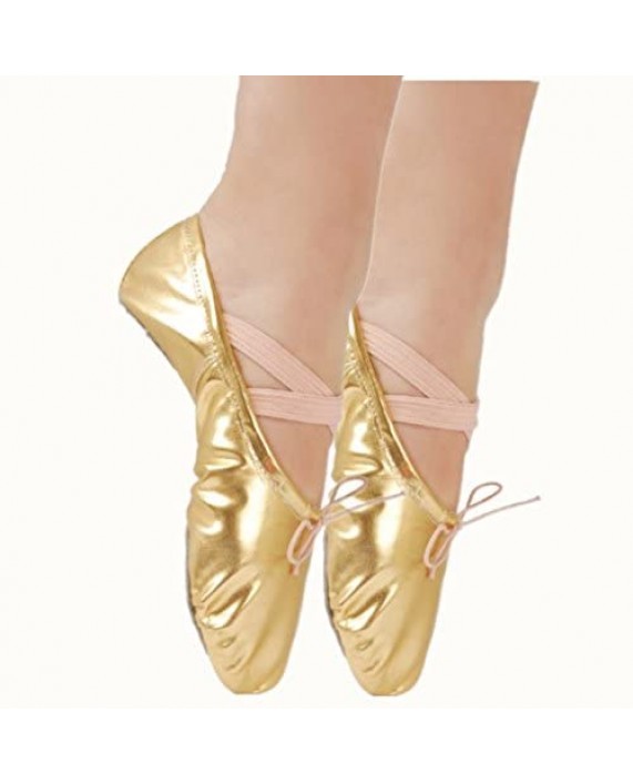 Nexete Ballet Shoe Split-Sole Slipper Flats Ballet Dance Shoes for Toddler Girl Kid Women