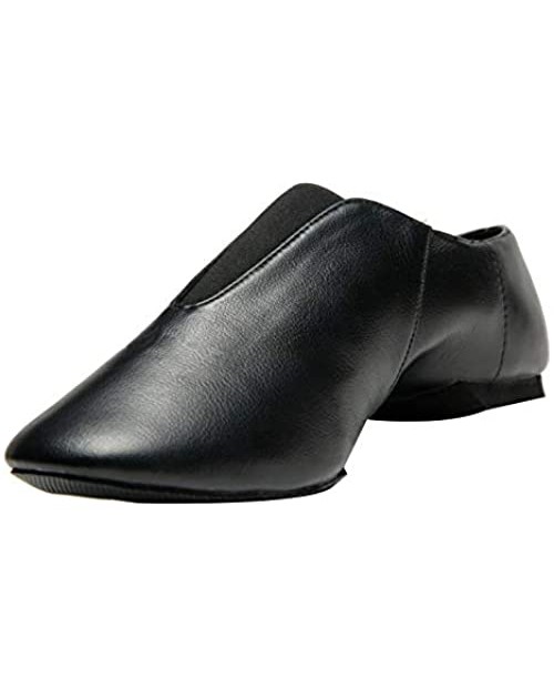 Rabicos Adult Leather Upper Slip-On Jazz Dance Shoes for Women and Men