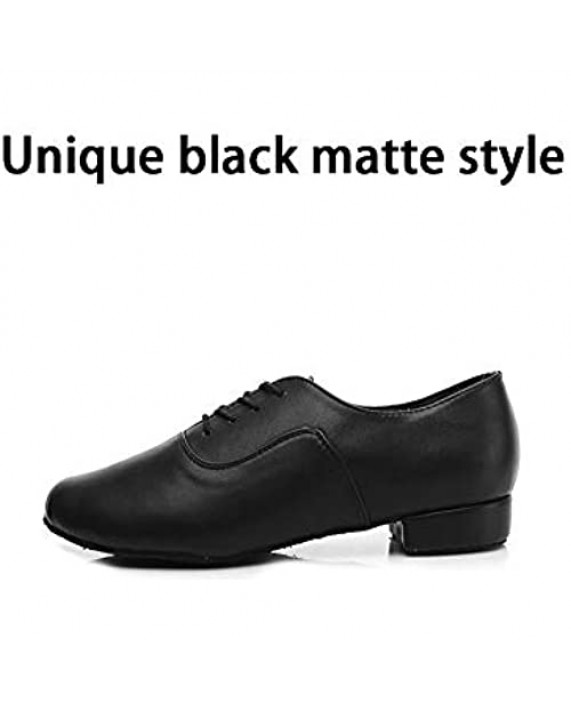 YKXLM Men's & Women's Leather Professional Latin Dance Shoes Practice Dance Shoes Ballroom Jazz Tango Waltz Performance Shoes
