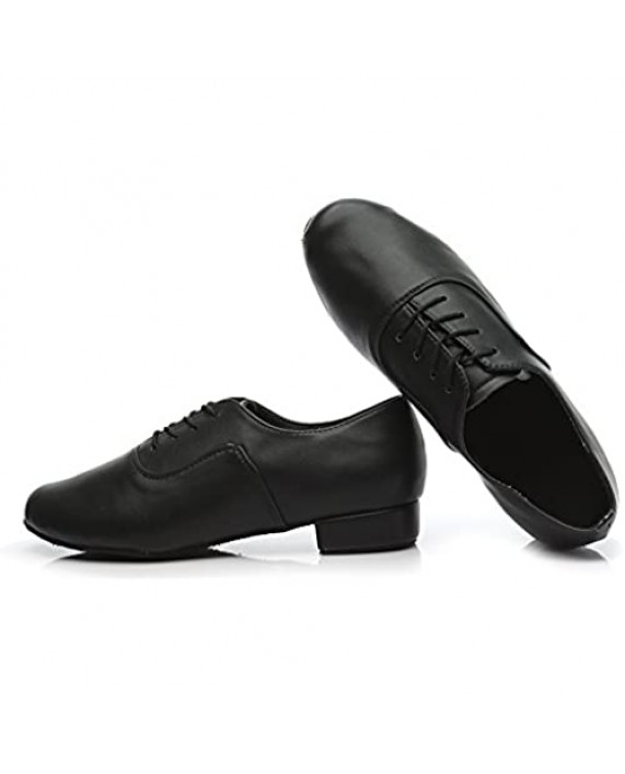 YKXLM Men's & Women's Leather Professional Latin Dance Shoes Practice Dance Shoes Ballroom Jazz Tango Waltz Performance Shoes