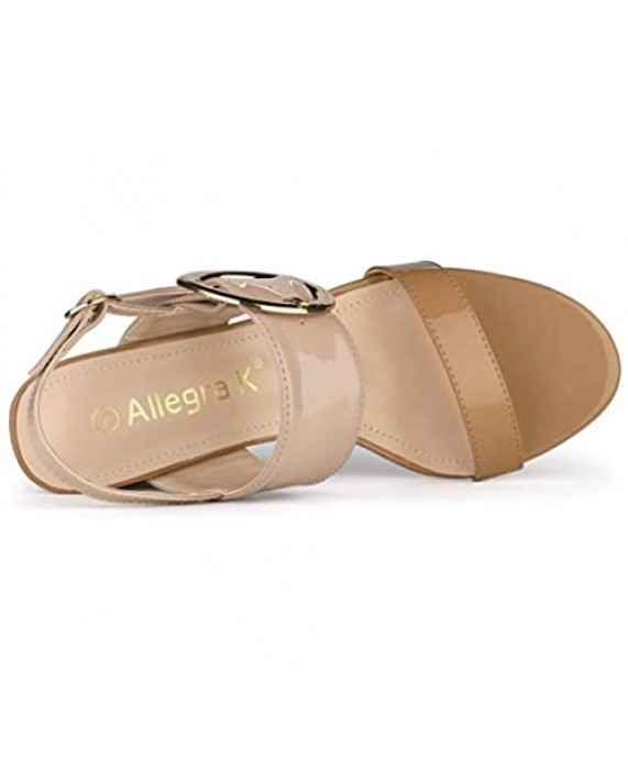 Allegra K Women's Slingback Block High Heel Sandals