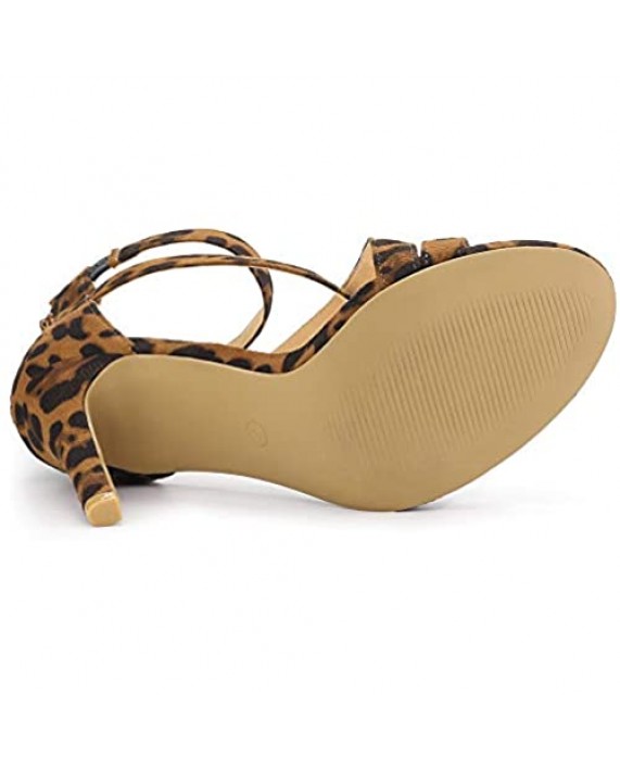 Allegra K Women's Zipper Ankle Strap Stiletto Heel Sandals