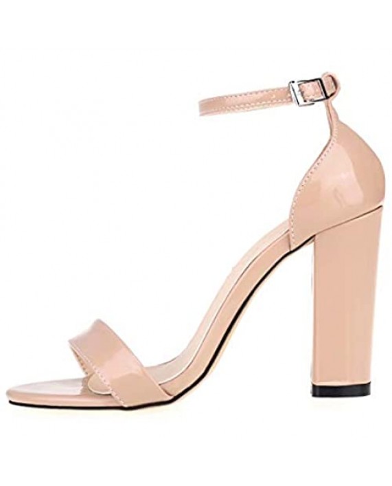 LOSLANDIFEN Women's Stiletto Heel Sandals Open Toe Ankle Strap High Heels Wedding Party Sandals Party Shoes