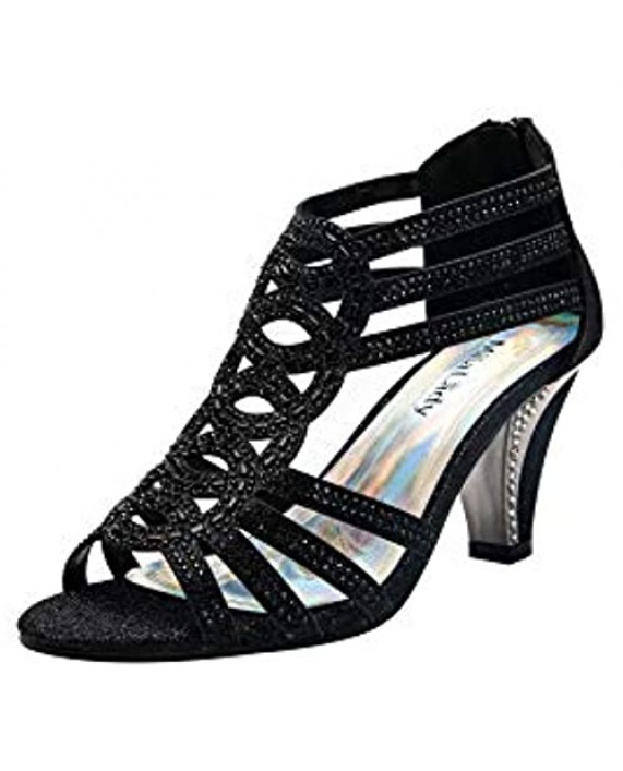 Mila Lady Women's Evening Rhinestone Lexie Crystal Dress Heeled Sandals