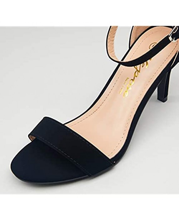 VEPOSE Women's Low Stilettos Heel Sandals Fashion Kitten Dress Shoes Comfortable Heels for Women