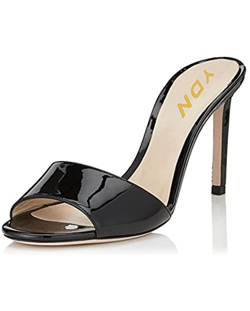 YDN Women Comfy Kitten Low Heel Mules Slip on Clog Sandals Open Toe Dress Pumps Slide Shoes