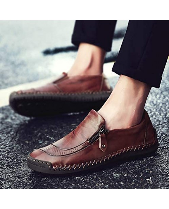 COSIDRAM Men Casual Shoes Slip on Walking Shoes Breathable Comfort Fashion Loafers Luxury Suede Leather Sneakers Driving Shoes for Male Business Work Office Dress Outdoor