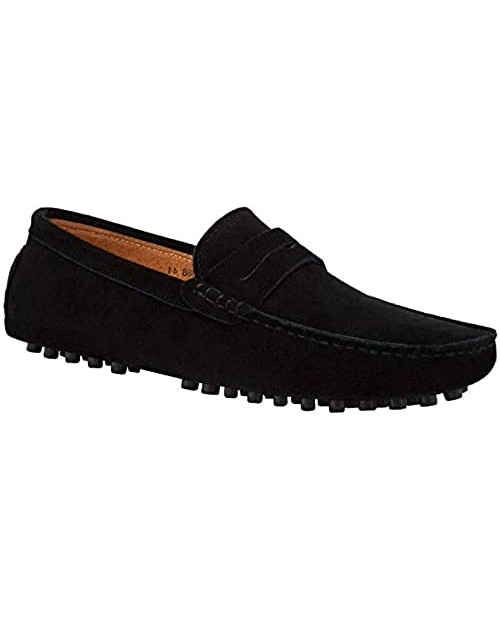 JIONS Mens Driving Penny Loafers Suede Moccasins Slip On Casual Dress Boat Shoes
