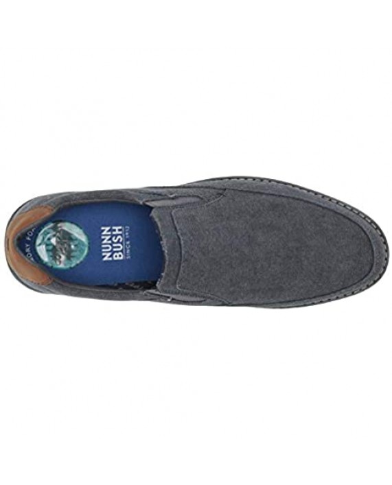 Nunn Bush Men's Bayridge Canvas Moccasin Toe Loafer Lightweight Slip on with Comfortable Soft Gel