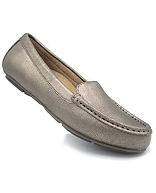 Vionic Women's Debbie - Driver Moccasin Flats with Concealed Orthotic Arch Support