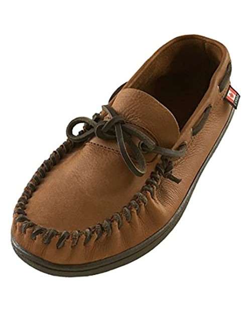 Wakonsun Men's Wide Width Brown Genuine Leather Loafer Moccasin Shoes