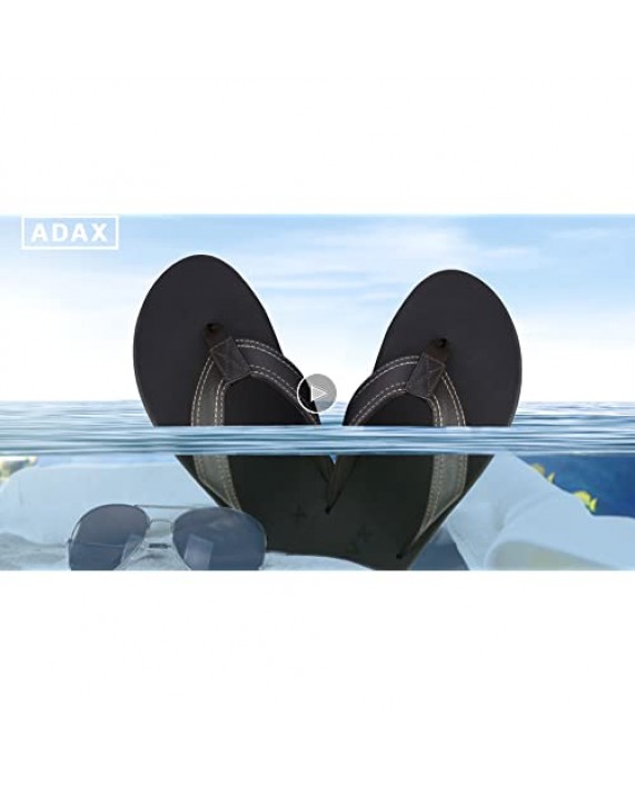 ADAX Men's Flip Flops Thong Comfortable Soft Leather Sandals