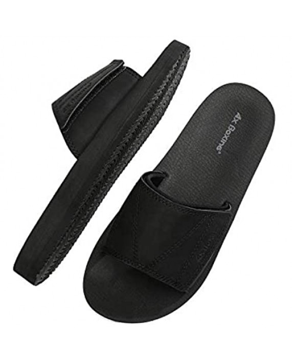ARRIGO BELLO Men's Athletic Slide Adjustable Sandals Soft Shower Beach Sandals Open Toe Comfort Slip On Shoes