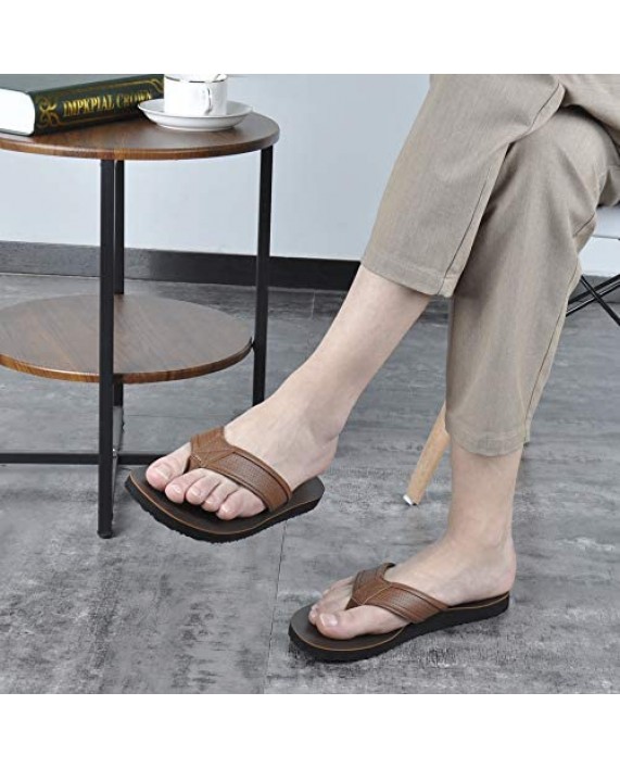 CCVON Mens Flip Flops Beach Sandals for Men Slip-on Sandals Non Slip Summer Shoes