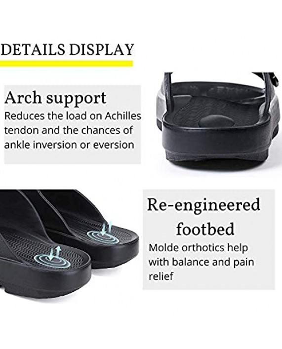 Chenghe Unisex Arch Support Comfort Slides Double Buckle Adjustable Recovery EVA Flat Sandals for Men Women