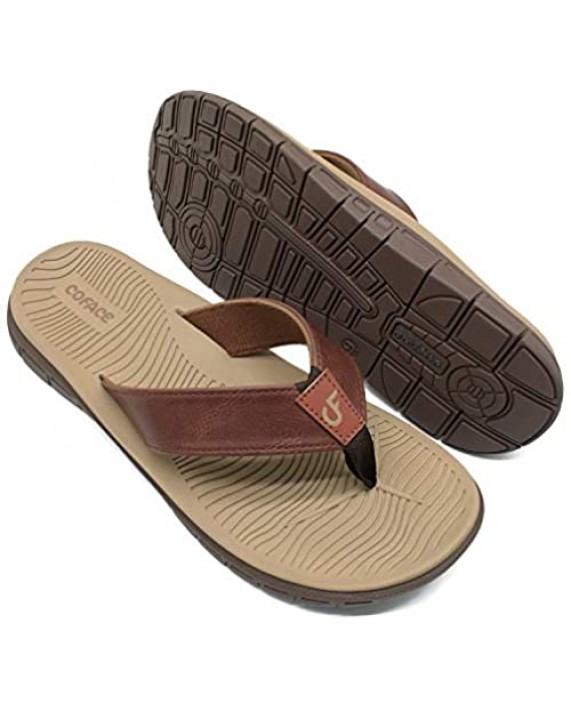 COFACE Men’s-Sport-flip Flops-Casual-Comfort-Sandals-with Arch Support-Outdoor-Beach-Size 7~13