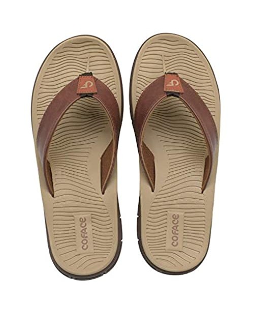 COFACE Men’s-Sport-flip Flops-Casual-Comfort-Sandals-with Arch Support-Outdoor-Beach-Size 7~13