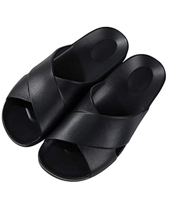 Cross Band Shower Shoes for Women Arch Support Lightweight EVA Slide Sandals Bath Sippers - Not for Wide Feet - Not for Wide Feet