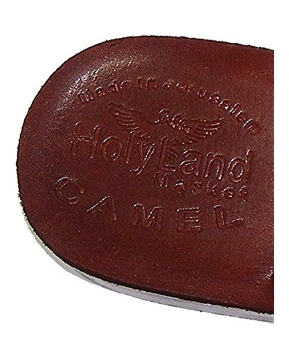 Holy Land Market Unisex Adults/Children Genuine Leather Biblical Sandals/Flip Flops (Jesus - Yashua) Shepherd's Field Style II Camel Trademark -