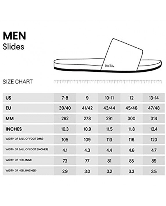 Indosole Men's ESSNTLS Vegan Slides [Reused Tire Sole Natural Rubber Arch Support ENVRO Strap Waterproof]