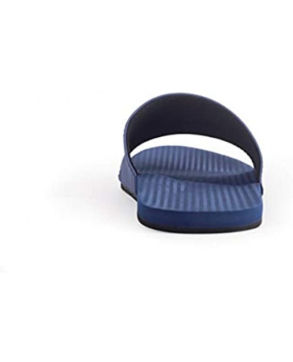 Indosole Men's ESSNTLS Vegan Slides [Reused Tire Sole Natural Rubber Arch Support ENVRO Strap Waterproof]