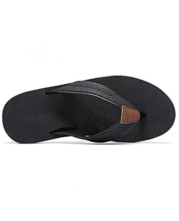 MAIITRIP Men's Comfort Lightweight Rubber Wide Flip Flops Soft Cushion Non Slip Thong Sandals with Arch Support Size:7-15
