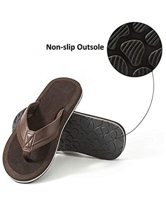 Mens Sandals Flip Flops Thong with Arch Support Comfortable Beach Slippers Summer Shoes Size 7-13