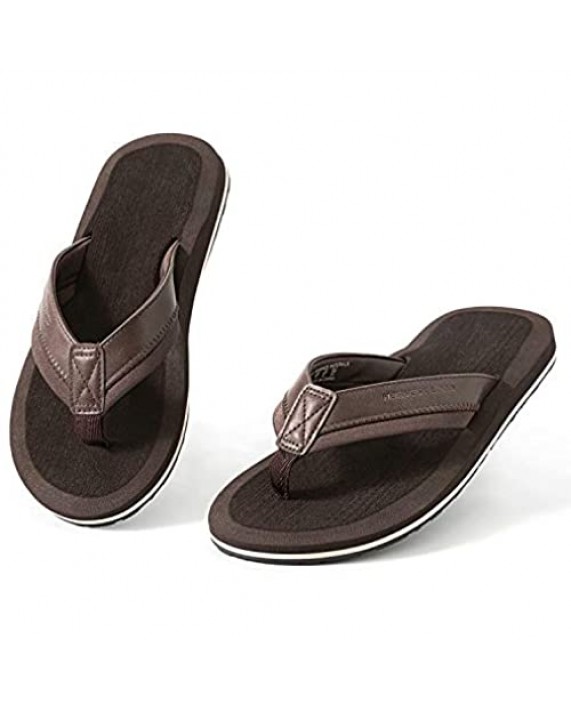 Mens Sandals Flip Flops Thong with Arch Support Comfortable Beach Slippers Summer Shoes Size 7-13