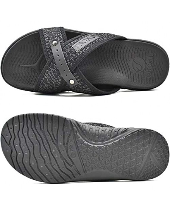 ONCAI Mens orthotic cross slides ultralight soft cushioning sport sandals with plantar fasciitis arch support all season slippers for indoor