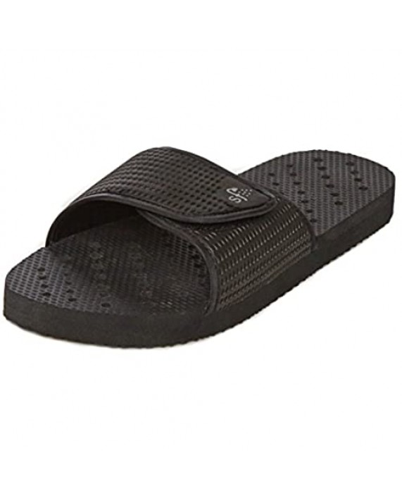Showaflops Mens' Antimicrobial Shower & Water Sandals for Pool Beach Dorm and Gym - Black Slide 9/10