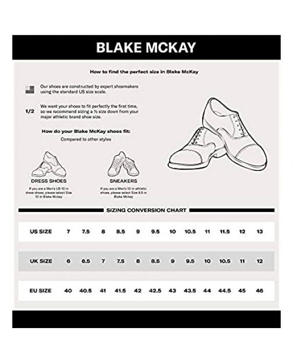 Blake McKay Jay Men's Court Sneaker Leather Low Top Fashion Sneaker with a Breathable Mesh Lining Ortholite Insole and Durable Rubber Cup Sole for All-Day Comfort.