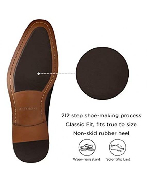 COMOTEK Italian Mens Dress Shoes Full Grain Leather Comfortable Dress Shoes for Men-Amigo