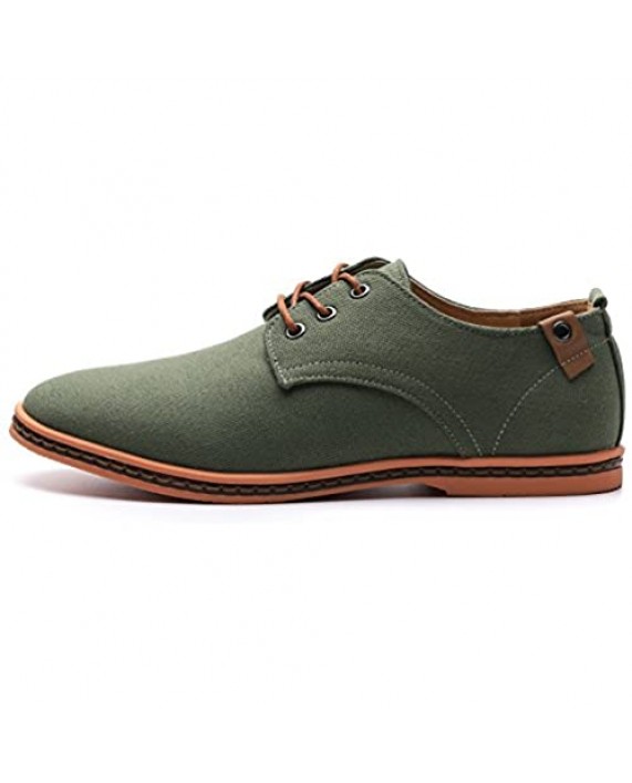 DADAWEN Men's Casual Canvas Oxfords Walking Shoes Sneakers Lace Up Dress Shoes