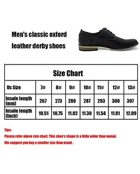 Dress Shoes for Men Casual Leather Oxford Shoes with Lace-up Classic Formal Dress Shoes Modern Business Walk Leather Shoes