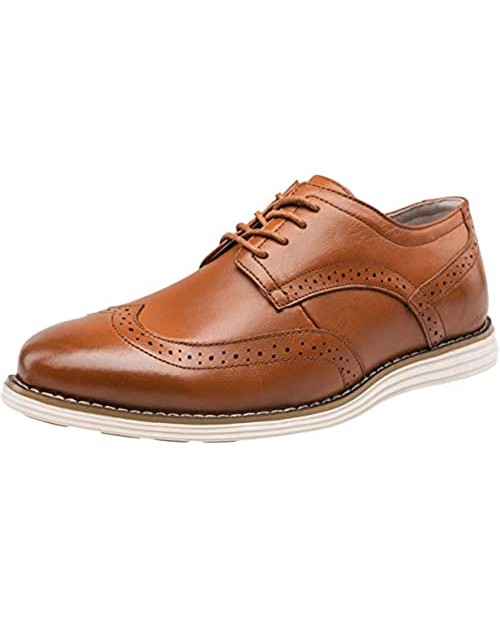 JOUSEN Men's Dress Shoes Leather Casual Oxford Shoes Brogue Business Formal Shoes
