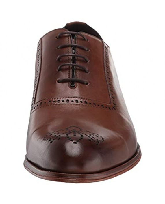 MARC JOSEPH NEW YORK Men's Leather Gold Collection Dress Oxford with Medallion Detail