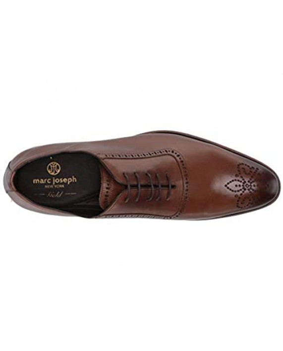 MARC JOSEPH NEW YORK Men's Leather Gold Collection Dress Oxford with Medallion Detail