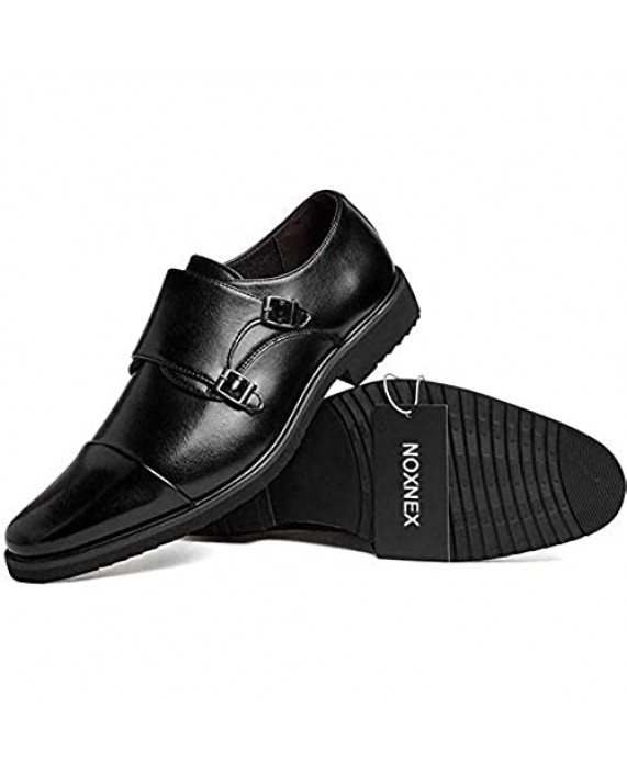 Men's Cap Toe Double Monk-Strap Shoes Classic Formal Dress Shoe Luxury Elegant Casual Business Oxfords