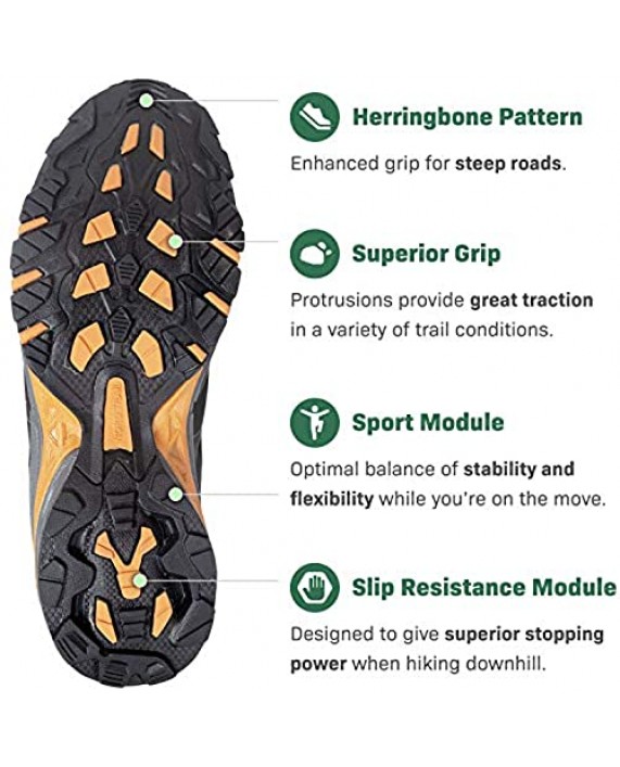 Nord Trail Mt. Hood HI Men's Hiking Shoes Waterproof Hiking Shoe Breathable Lightweight High-Traction Grip