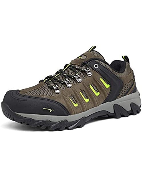 NORTIV 8 Men's Waterproof Hiking Shoes Lightweight Leather Low-Top Hiking Shoes for Outdoor Trailing Trekking Camping Walking