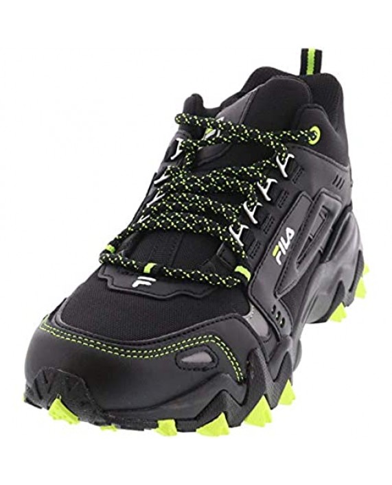 Fila Men's Oakmont TR MID Hiking Sneakers Black/Safety Yellow/Metal 11 US