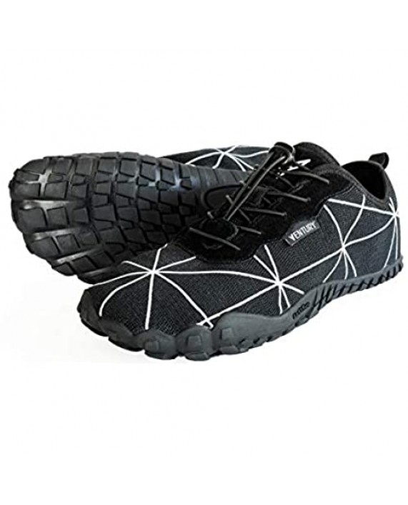 Ventury Zero Barefoot Trail Running Shoes - Minimalist Runners with Wide Toe Box Zero Drop Sole and Odor-Free Insole with Real Silver for Men and Women
