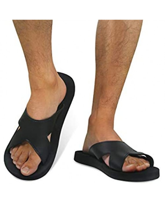 4HOW Mens Comfort Beach Slide Sandals Casual Shower Cross Band Slides
