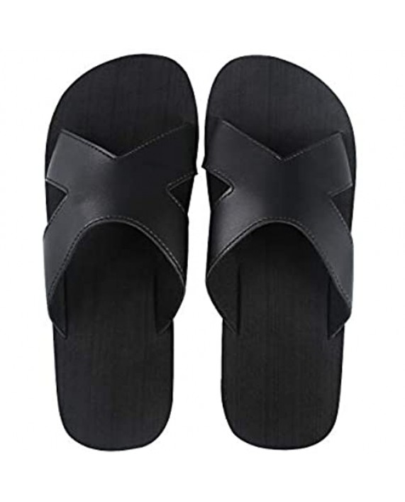 4HOW Mens Comfort Beach Slide Sandals Casual Shower Cross Band Slides