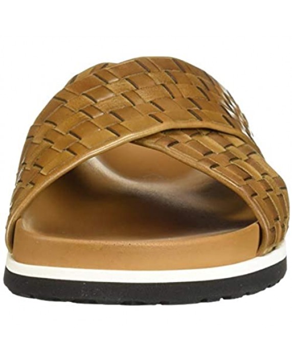 Aquatalia Men's Tanner Woven Leather Slide Sandal