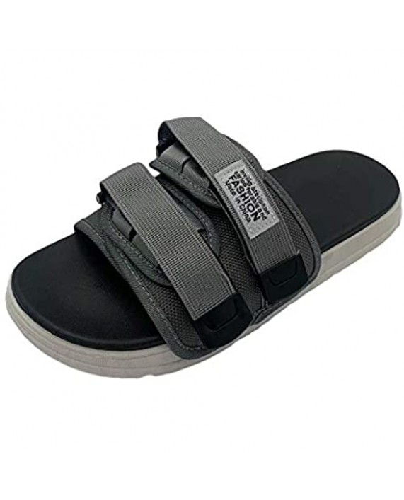 N+A Ygdada Men's Adjustable Slide Sandals Arch Support Outdoor Comfort Breathable Double Buckle EVA Beach Hiking Flat Sandals