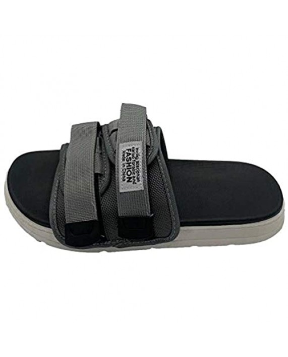 N+A Ygdada Men's Adjustable Slide Sandals Arch Support Outdoor Comfort Breathable Double Buckle EVA Beach Hiking Flat Sandals